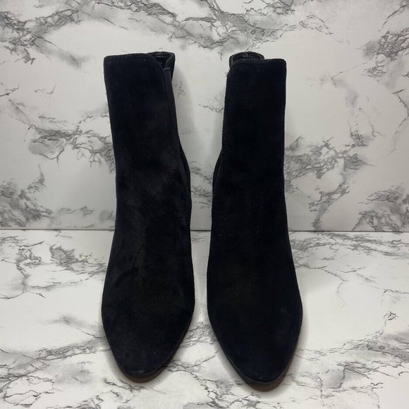 Lauren Ralph Lauren Pashia Boot Womens 7 Black Suede Chelsea Ankle Bootie Shoe - Picture 2 of 8